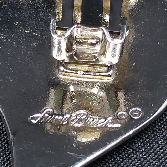 Laurel Burch Two Leaves Clip Earrings, Rhodium Plated, 1980s Vintage Jewelry - Picture 10 of 10